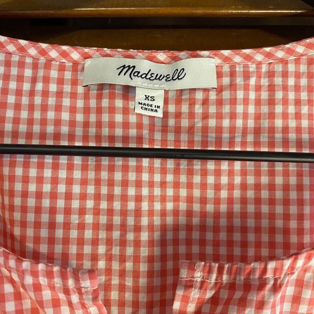 Madewell Embroidered Gingham Tank Top - Size XS - Picture 3 of 3
